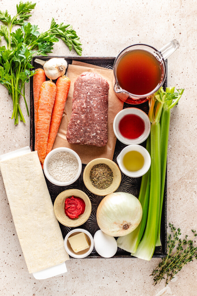 Ingredients to make Venison Pot Pie