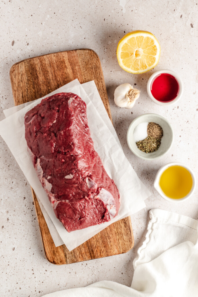 Ingredients for marinating a venison backstrap