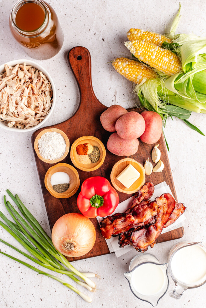Ingredients to make Chicken Corn Chowder