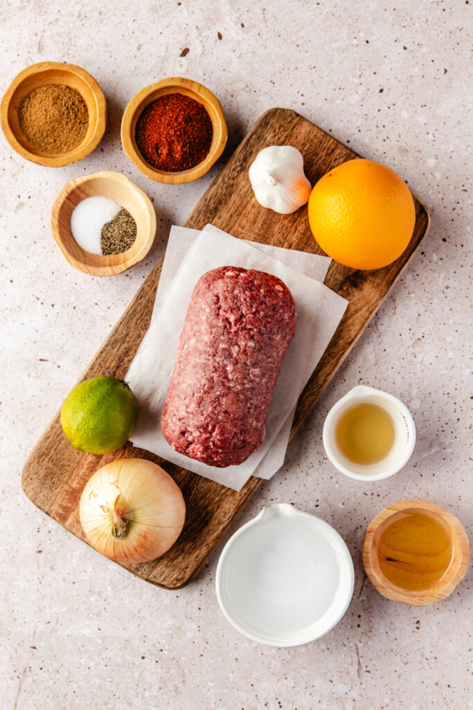 Ingredients to make Ground Venison Tacos