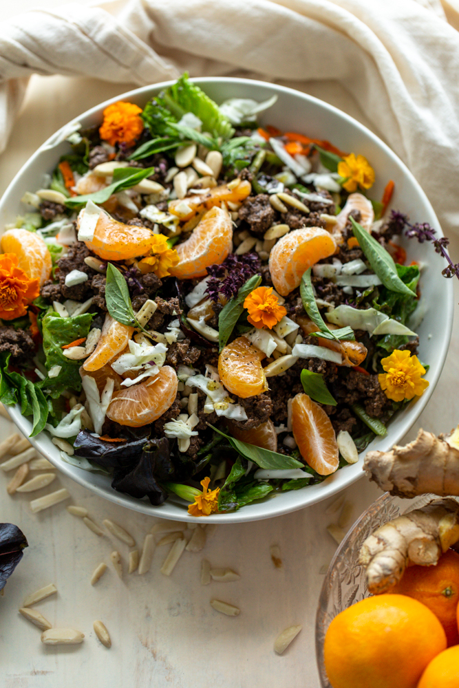 plated asian chop salad
