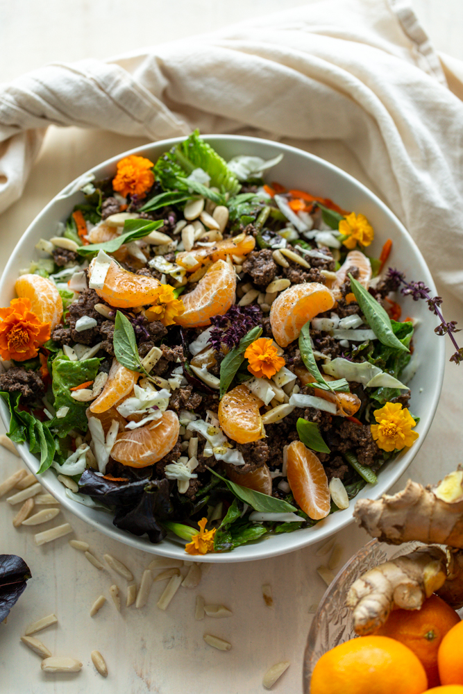 plated asian chop salad